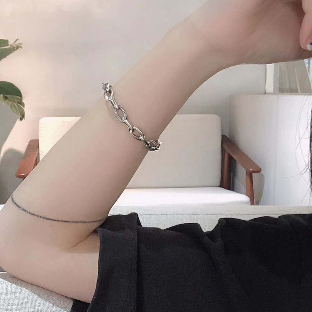 *NEW 925 Sterling Silver Link Chain Bracelet A - Picture 6 of 7